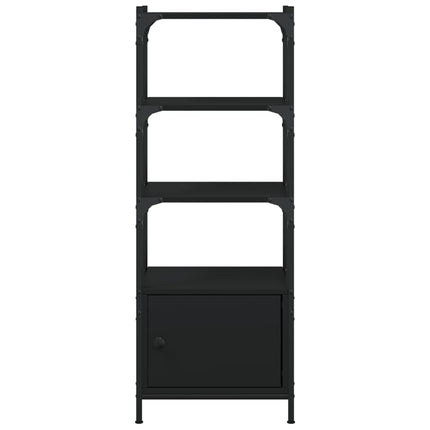 Bokhylla 3 hyllplan svart 41x30x109,5 cm konstruerat trä