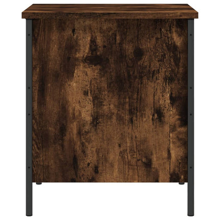 Förvaringsbänk rökfärgad ek 40x42,5x50 cm konstruerat trä