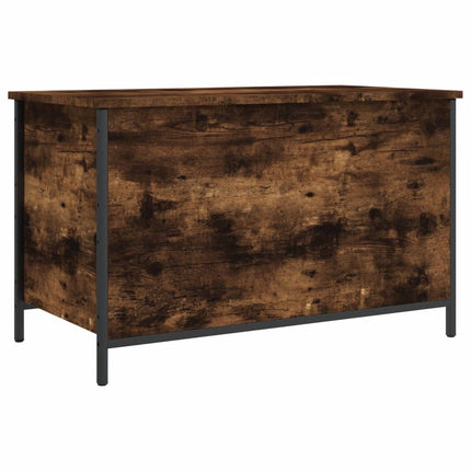 Förvaringsbänk rökfärgad ek 80x42,5x50 cm konstruerat trä