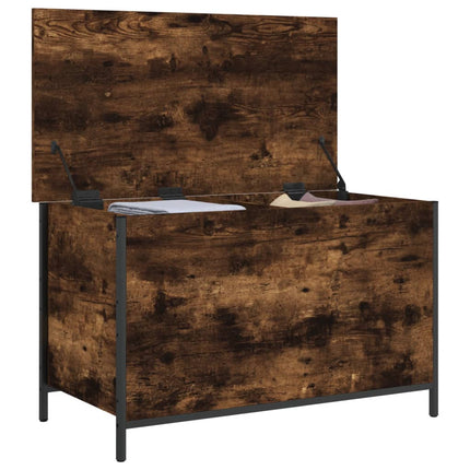 Förvaringsbänk rökfärgad ek 80x42,5x50 cm konstruerat trä