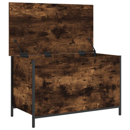 Förvaringsbänk rökfärgad ek 80x42,5x50 cm konstruerat trä