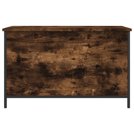 Förvaringsbänk rökfärgad ek 80x42,5x50 cm konstruerat trä