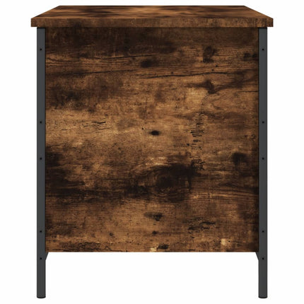 Förvaringsbänk rökfärgad ek 80x42,5x50 cm konstruerat trä