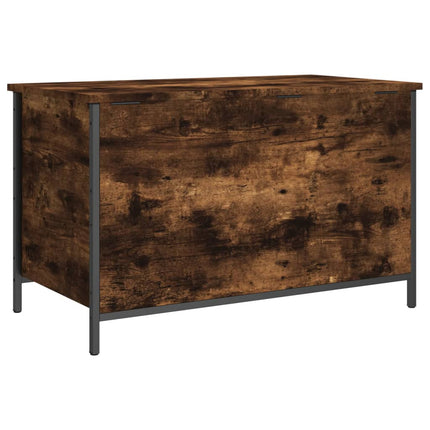 Förvaringsbänk rökfärgad ek 80x42,5x50 cm konstruerat trä
