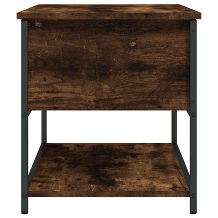 Förvaringsbänk rökfärgad ek 70x42,5x47 cm konstruerat trä