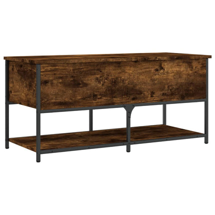 Förvaringsbänk rökfärgad ek 100x42,5x47 cm konstruerat trä
