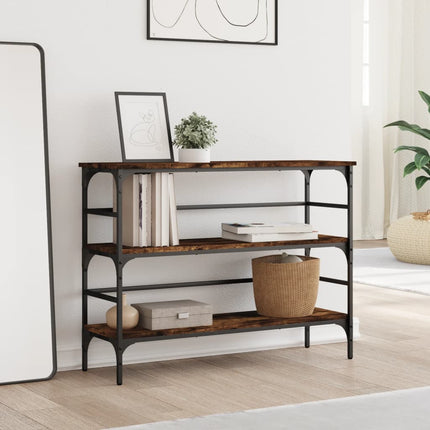 Avlastningsbord rökfärgad ek 100x32x75 cm konstruerat trä