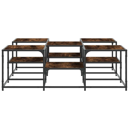Soffbord rökfärgad ek 121x121x40 cm konstruerat trä