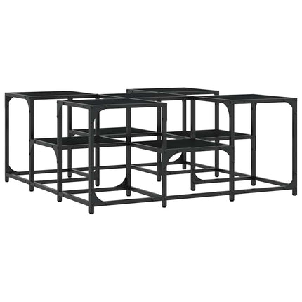 Soffbord svart 91x91x40 cm konstruerat trä