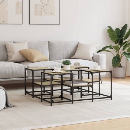 Soffbord sonoma-ek 91x91x40 cm konstruerat trä
