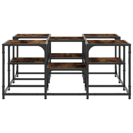 Soffbord rökfärgad ek 91x91x40 cm konstruerat trä