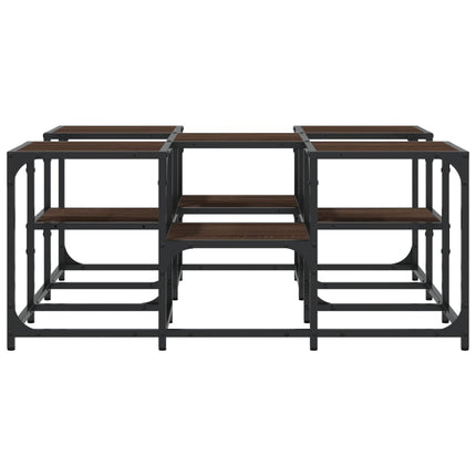 Soffbord brun ek 91x91x40 cm konstruerat trä