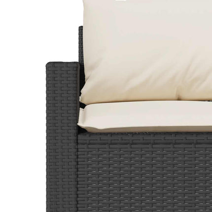 Loungegrupp med dynor 6 delar svart konstrotting