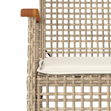 Matgrupp för trädgården med dynor 9 delar beige konstrotting