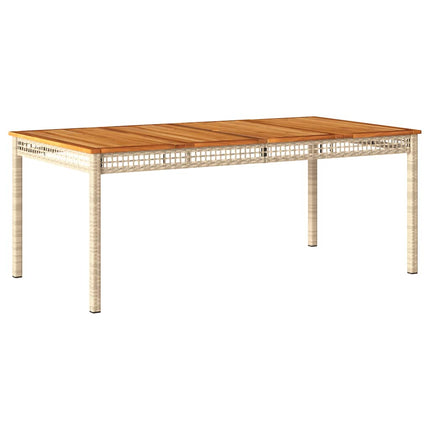 Matgrupp för trädgården med dynor 9 delar beige konstrotting