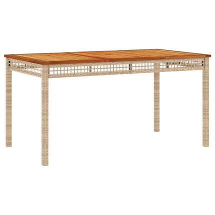 Matgrupp för trädgården 3 delar med dynor beige konstrotting