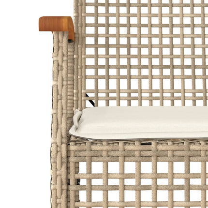 Matgrupp för trädgården med dynor 5 delar beige konstrotting