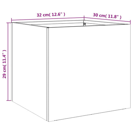 Odlingslådor 2 st svart 32x30x29 cm stål