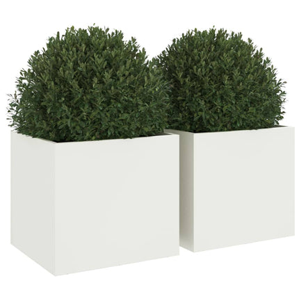 Odlingslådor 2 st vit 32x30x29 cm stål