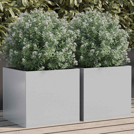 Odlingslådor 2 st silver 32x30x29 cm galvaniserat stål