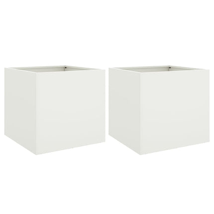 Odlingslådor 2 st vit 42x40x39 cm stål