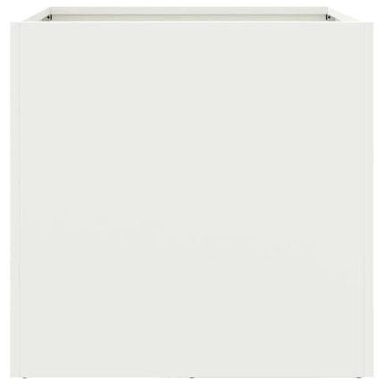 Odlingslådor 2 st vit 49x47x46 cm kallvalsat stål