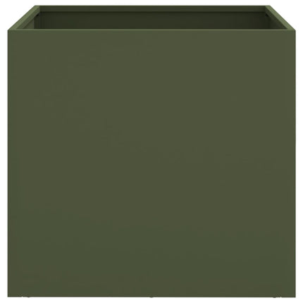 Odlingslådor 2 st olivgrön 49x47x46 cm kallvalsat stål