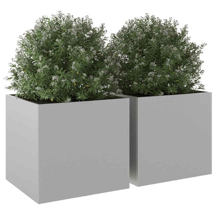 Odlingslådor 2 st silver 49x47x46 cm galvaniserat stål