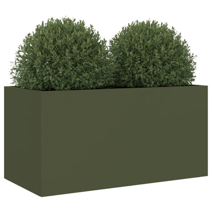 Odlingslåda olivgrön 62x30x29 cm stål