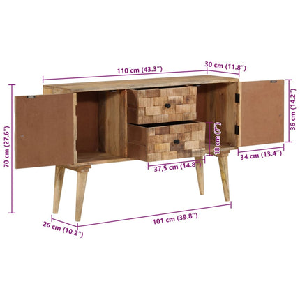 Skänk 110x30x70 cm massivt mangoträ