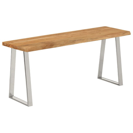 Bänk med levande kant 105 cm massivt akaciaträ