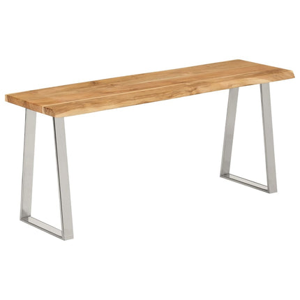 Bänk med levande kant 105 cm massivt akaciaträ