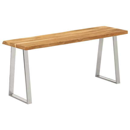 Bänk med levande kant 105 cm massivt akaciaträ