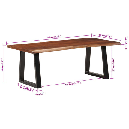 Soffbord honungsbrun 110x55x40 cm massivt akaciaträ
