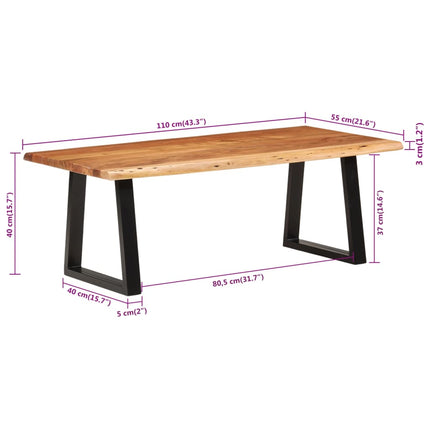 Soffbord 110x55x40 cm massivt akaciaträ