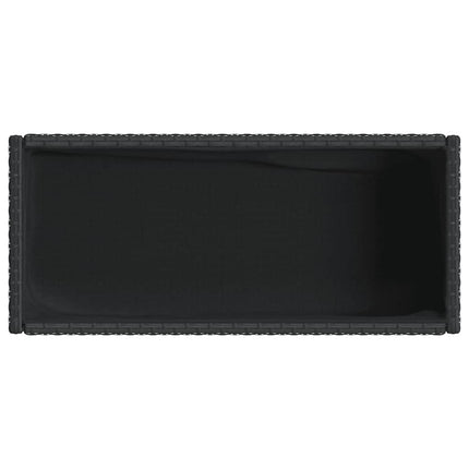 Odlingslådor med hylla 2 st svart 90x40x75 cm konstrotting