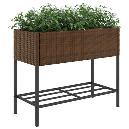 Odlingslådor med hylla 2 st brun 90x40x75 cm konstrotting