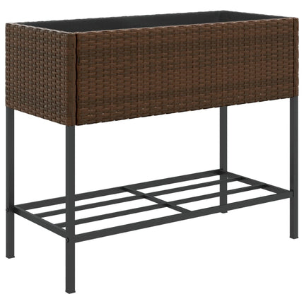 Odlingslådor med hylla 2 st brun 90x40x75 cm konstrotting