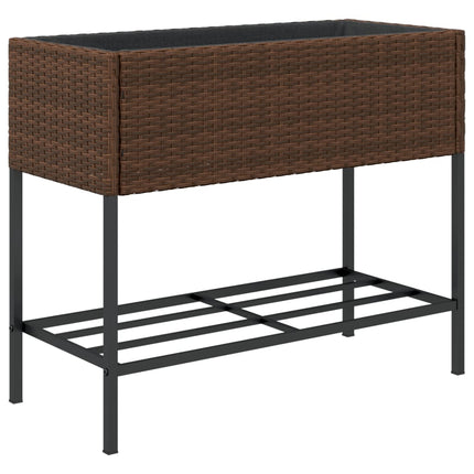 Odlingslådor med hylla 2 st brun 90x40x75 cm konstrotting