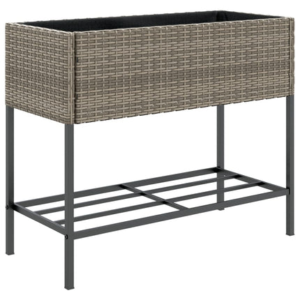 Odlingslådor med hylla 2 st grå 90x40x75 cm konstrotting