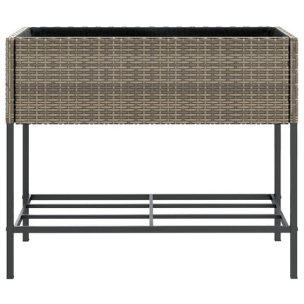 Odlingslådor med hylla 2 st grå 90x40x75 cm konstrotting