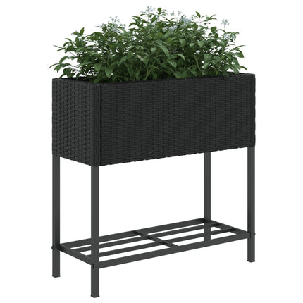 Odlingslådor med hylla 2 st svart 70x28x70 cm konstrotting
