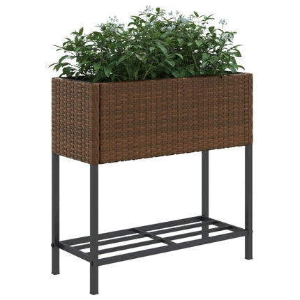 Odlingslådor med hylla 2 st brun 70x28x70 cm konstrotting