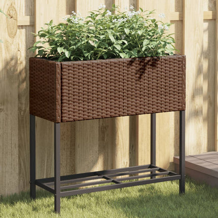 Odlingslådor med hylla 2 st brun 70x28x70 cm konstrotting