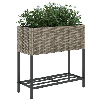 Odlingslådor med hylla 2 st grå 70x28x70 cm konstrotting