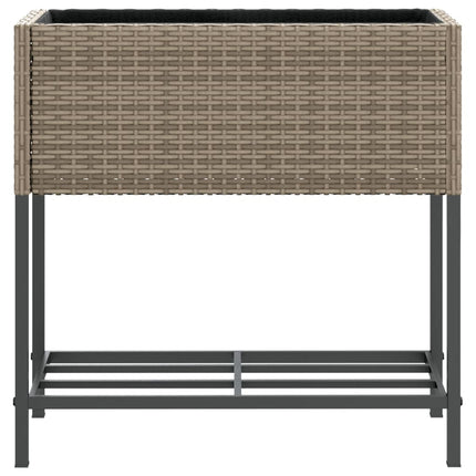 Odlingslådor med hylla 2 st grå 70x28x70 cm konstrotting