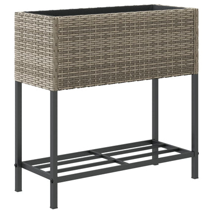 Odlingslådor med hylla 2 st grå 70x28x70 cm konstrotting