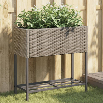 Odlingslådor med hylla 2 st grå 70x28x70 cm konstrotting