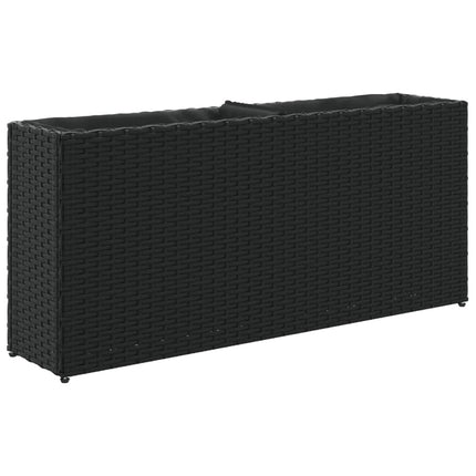 Odlingslådor med 2 krukor 2 st svart 90x20x40 cm konstrotting