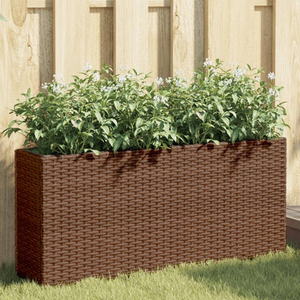 Odlingslådor med 2 krukor 2 st brun 90x20x40 cm konstrotting